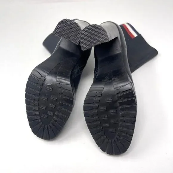 Vintage Tommy Hilfiger womans Black leather heel ankle booties 5.5M plat… - Picture 5 of 8